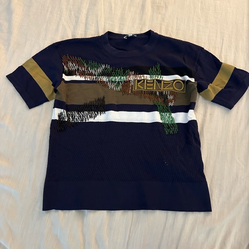 KENZO 2017 Runway Beaded Colorblock Top (T1)